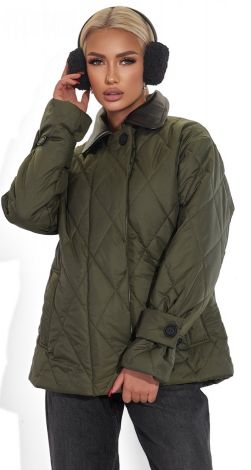 Модна куртка зі шкіряним коміром