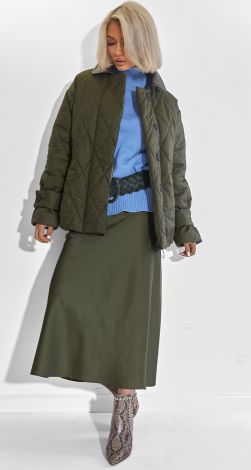 Модна куртка зі шкіряним коміром