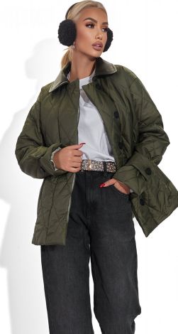 Модна куртка зі шкіряним коміром