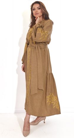 Льняна сукня з вишуканою вишивкою