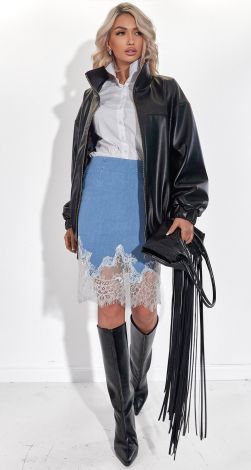 Юбка с кружевом Ришелье