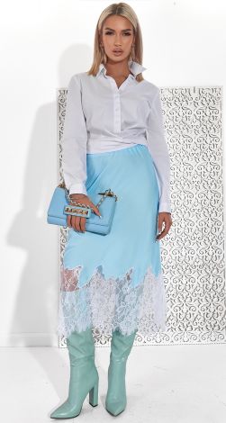 Шовкова Спідниця-Комбінація з Мереживом