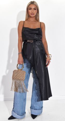 Спокусливий Атлас: Туніка-Сліп з Мереживом