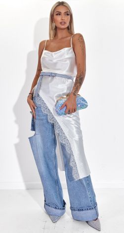 Спокусливий Атлас: Туніка-Сліп з Мереживом