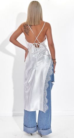 Спокусливий Атлас: Туніка-Сліп з Мереживом