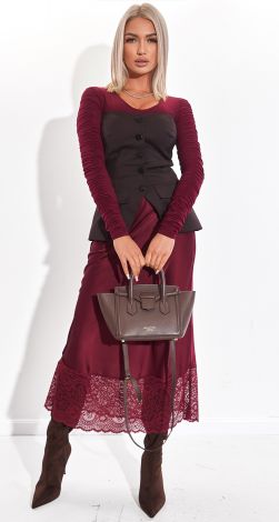 КОРСЕТ «ПЕПЛУМ» КОЛЬОРА КАВИ