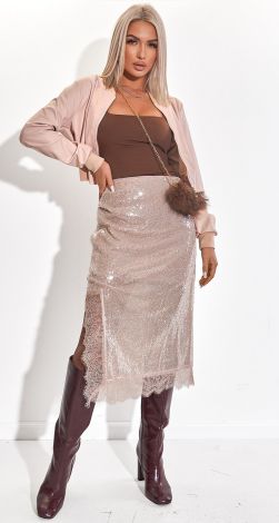 Спідниця Спокуса — Паєтки, Драпірування та Мереживо.