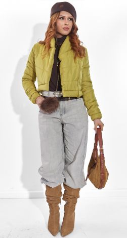 Стильну Укорочену Стегану Куртку