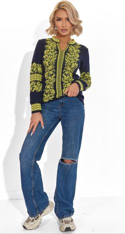 Elegant sweater embroidery