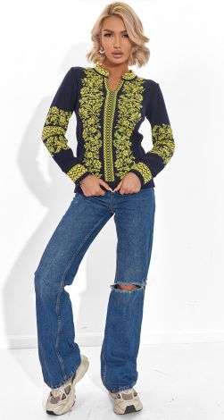 Elegant sweater embroidery