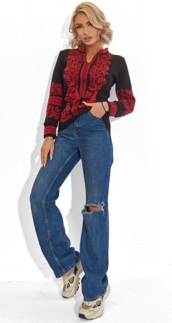 Elegant sweater embroidery