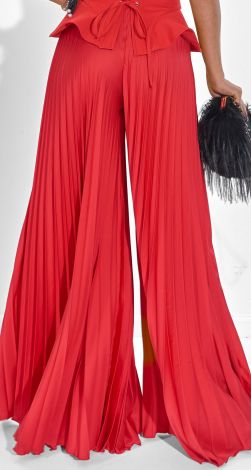 Шелковые брюки плиссе