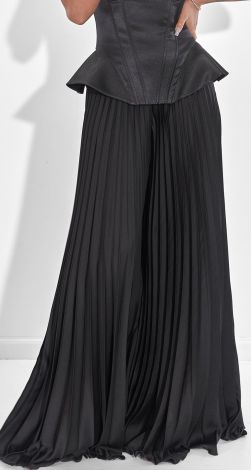 Шелковые брюки плиссе