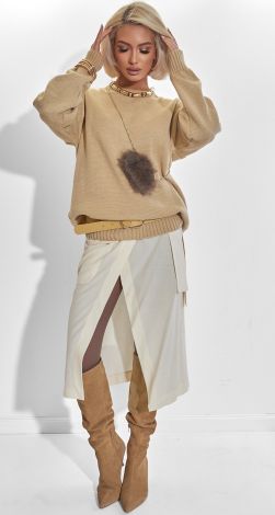 Светр жіночий оверсайз в\'язаний з круглим вирізом