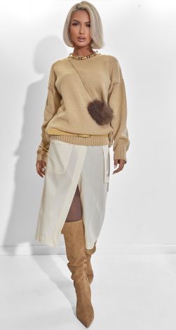 Светр жіночий оверсайз в\'язаний з круглим вирізом