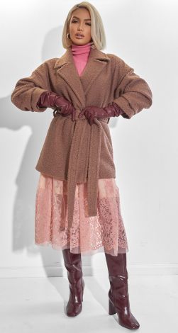 Пальто на запах з м'якого букле полегшене