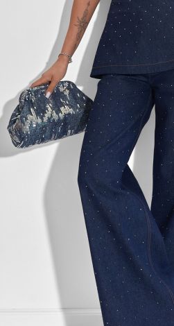 Джинсова сумочка з паєтками