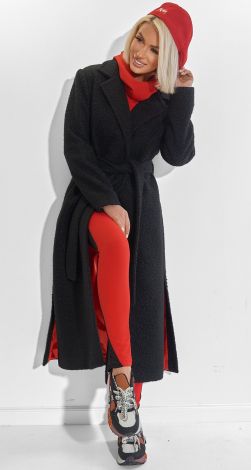 Coat with red lining