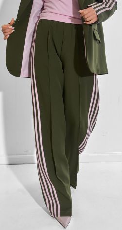 Брюки палаццо с лампасами