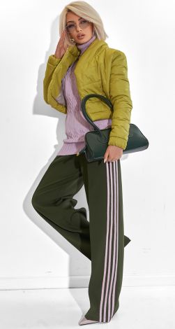 Брюки палаццо с лампасами