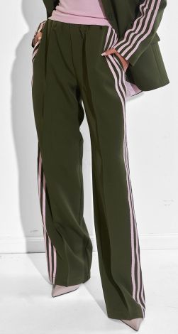 Брюки палаццо с лампасами