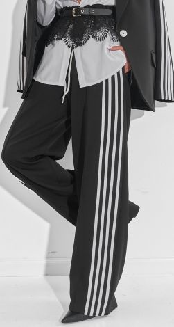 Брюки палаццо с лампасами