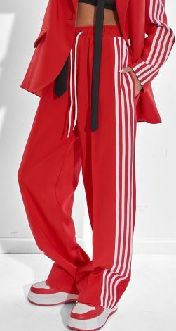 Брюки палаццо с лампасами