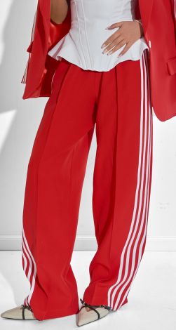 Брюки палаццо с лампасами