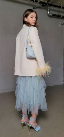 Jacket with removable feathers