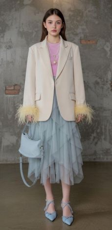 Jacket with removable feathers