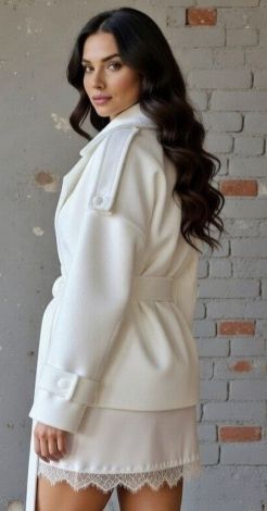 Пальто с акцентными плечами