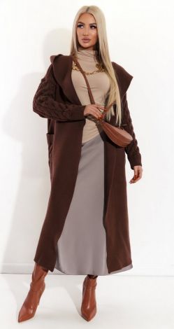 Warm cardigan with hood