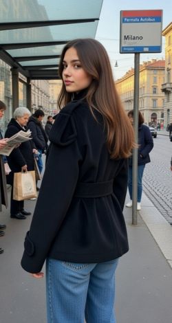 Пальто с акцентными плечами