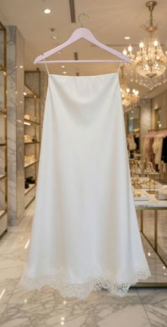 Шелковая юбка с кружевом