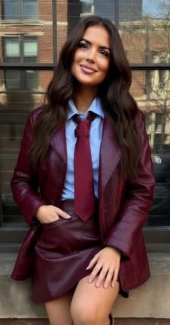  Leather Chic: A suit made of eco-leather that dictates the rules