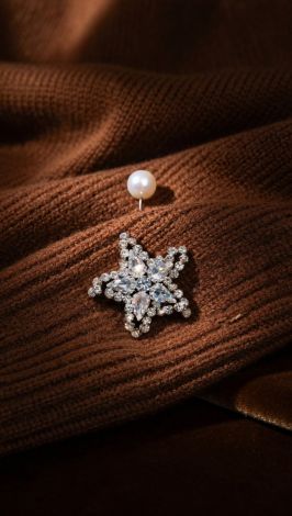 Brooch inlaid with shimmering stones