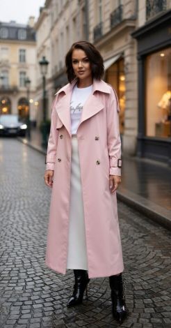 ​ Iconic Oversize: A trench coat that falls in love with bad weather