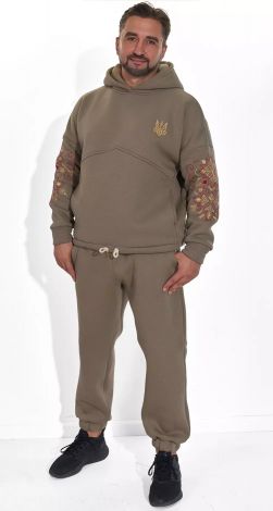 Теплий худи з українською вишивкою