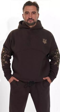 Теплий худи з українською вишивкою