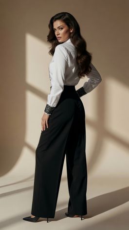 Lmt.signature premium white shirt with black lace embroidery - Image 7