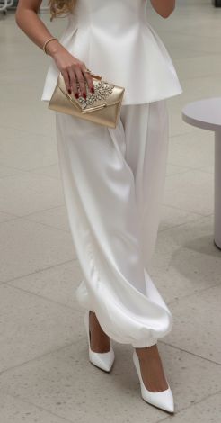 White summer pants-transformers 2-in-1 (sultanka / palazzo) - Image 4