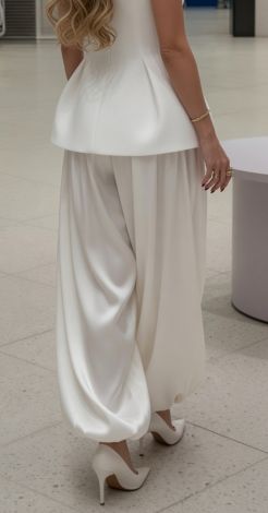 White summer pants-transformers 2-in-1 (sultanka / palazzo)