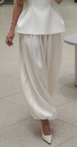 White summer pants-transformers 2-in-1 (sultanka / palazzo)