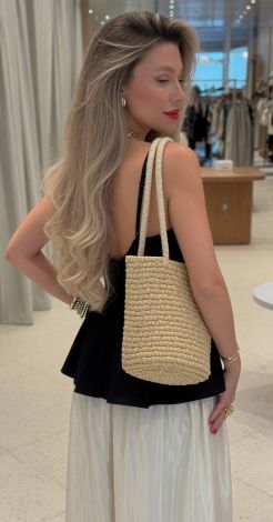 Black lightweight corset with peplum lining