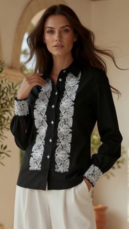 Lmt.signature black women's shirt with white embroidery - Image 4