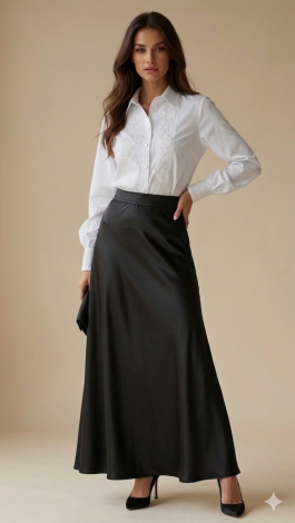 Lmt.signature white women's shirt with white silk embroidery