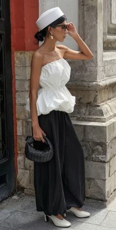 Elegant bandeau top with cotton and viscose lining