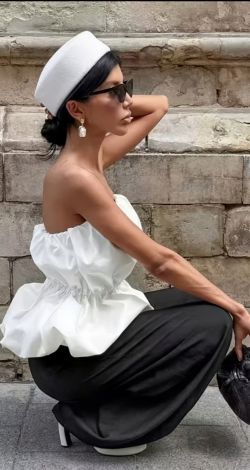 Elegant bandeau top with cotton and viscose lining - Image 5