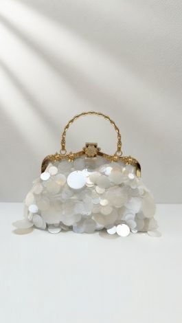 Sequin Evening Bag with Vintage Hardware