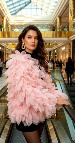 Designer handmade organza bomber jacket